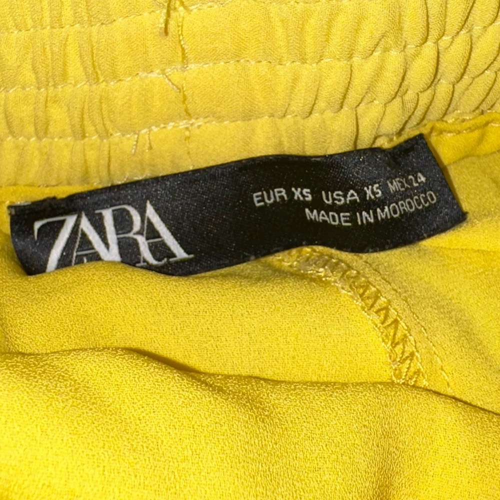 Zara Women Yellow Skirt With Short Underneath Size XS - Picture 8 of 13